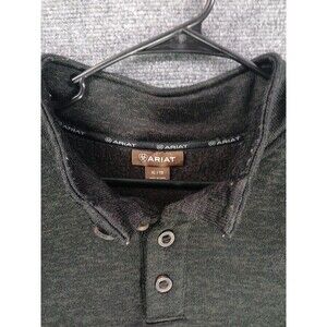 Ariat Men’s XL 1/4 Button Pullover Fleece Western Workwear Brown Sweater Shirt